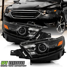 For 2013-2019 Ford Taurus Halogen Type Black Projector Headlights Headlamps Pair picture