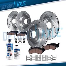240mm Front + 239mm Rear DRILLED Rotor Ceramic Pads for Honda Civic Del Sol Si picture
