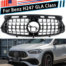 GT Style Front Bumper Grille For Benz H247 GLA250 GLA45 AMG 2020-23 Chrome+Black picture