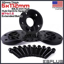 [4] 20mm Thick Mercedes 5x112mm CB 66.6 Wheel Spacer Kit 14x1.5 Bolts Included picture