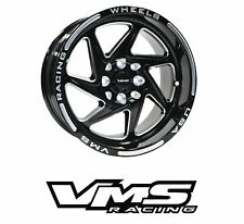 VMS Racing Typhoon Black Milled Drag Rim Wheel 4 Lug 15X8 4X100 +20 ET 71.3 Cb picture