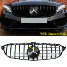 Black Front Bumper Grill W/Star For 2015-2018 Mercedes Benz W205 C250 C300 C400 picture