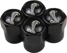 tire tyre valve stem caps to suit all Ford Shelby Cobra Valve Caps - Black picture