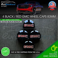 GMC Black 83mm Wheel Center Hub Caps Sierra Yukon Denali 2014-2021 GM 1500 3.25