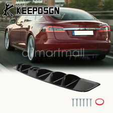 Car Rear Bumper Diffuser Lip Splitter Spoiler Shark Fins Black for Tesla Model S picture