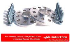 Wheel Spacers 15mm (2) Spacer Kit 5x112 57.1 +Bolts For VW Golf R32 [Mk5] 05-10 picture