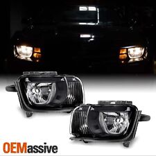 Fit 2010-2013 Chevy Camaro Black Headlights Lights Lamp Left + Right 10 11 12 13 picture