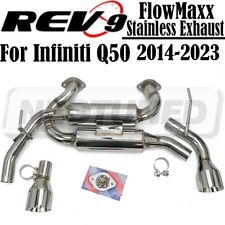 Rev9 FlowMaxx Stainless Axle-Back Exhaust 60mm Pipe For Infiniti Q50 2014-2023 picture