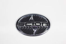 Scion Emblem Big Black Carbon Fiber style tC xA Front letter Badge sticker picture