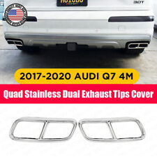 For 17-20 Q7 4M Audi Sport Polished Stainless Quad Exhaust Tips Muffler Cover picture