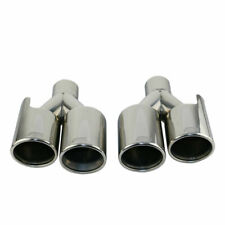 Pair L&R 2.25'' Black Welding Car Dual Exhaust Pipe Tip for BMW M series picture