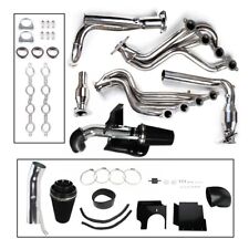 4''Cold Air Intake Pipe Exhaust Header Pipe Kits For 99-06 GMC/Chevy 4.8/5.3 V8 picture