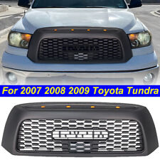 Grille For 2007-2009 Toyota Tundra Honeycomb Grill Matte Black W/LEDs W/Letters picture