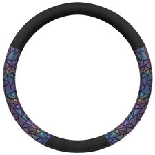Black Steering Wheel Cover for Women Cute Geometric Bling Sparkle Prism picture