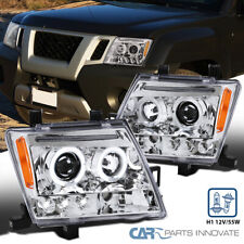 Fits 05-12 Xterra Clear Lens Halo LED Projector Headlights Head Lamps L+R picture