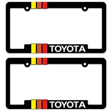 2 Toyota Heritage Striped License Plate Frame Fits Tacoma Tundra 4Runner FJ Crus picture