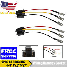 2PCS H4 9003 HB2 Wiring Harness Socket for 4x6