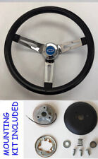C10 C20 C30 Blazer Grant Black Steering Wheel chrome spoke 13 1/2
