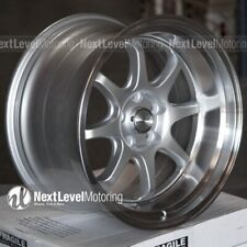 (1) CIRCUIT CP25 18x10.5 5-114.3 +22 SILVER WHEELS HUGE STEPPED LIP FIT 350Z G35 picture