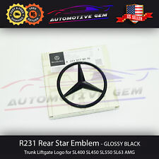 R231 SL63 AMG Trunk Star Emblem GLOSS BLACK Rear Logo Badge Mercedes SL450 SL550 picture