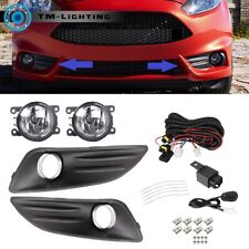 For 2014-2018 Ford Fiesta Fog Lights Lamps w/Cover Switch Kits Left&Right Side picture