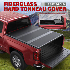 6.5FT 3-Fold Fiberglass Hard Tonneau Cover For 2016-21 Nissan Titan XD Truck Bed picture