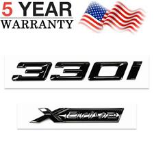 Gloss Black For 3 Series 4-Door 330i Emblem 330i+XDrive Letters Rear Trunk Badge picture