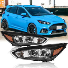 For 2015-2018 Ford Focus US Type Black Housing Halogen Headlights Assembly Pair picture