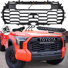 Front Grille For Toyota 2022-2024 Tundra TRD PRO Matte Black W/Letters W/Leds picture