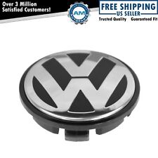 OEM Chrome & Black 65mm Center Cap for Volkswagen VW Golf Jetta Passat picture
