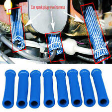8pc 1200° Car Spark Plug Wire Boot Protector Sleeve Heat Shield Cover Blue picture