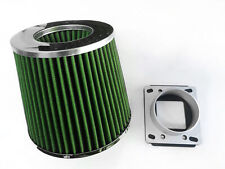 GREEN Air Intake Filter + MAF Sensor Adapter For 90-93 Mazda Miata MX5 1.6L picture