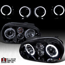Fit 1999-2005 VW Golf MK4 GTI 99-02 Cabrio Smoke LED Halo Projector Headlights picture