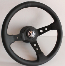 Steering Wheel fits For  VW Golf Corrado Mk2 Mk3 Deep Dish Black Leather 88-96' picture