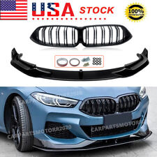 Gloss Black Front Lip & Dual Slats Grilles For BMW G14 G15 G16 840i M850i 2018UP picture