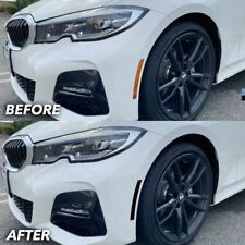 FOR 2019-2021 BMW G20 330i M340i Front Bumper Reflector Overlay Tint BLACK OUT picture