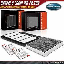 1x Engine & 1x Activated Carbon Cabin Air Filter for INFINITI QX56 Nissan Armada picture