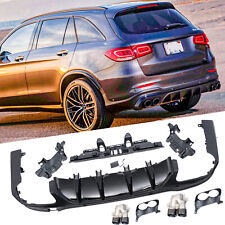 For Mercedes-Benz GLC X253 2016-2022 AMG43 Style Rear Bumper Diffuser W/ Exhaust picture