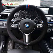 Black Suede Steering Wheel Cover for BMW F33 428i 2015 F30 320d 328i 330i M3 M4 picture