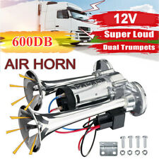 Super Loud Train Electric Air Horn 600DB Dual Trumpets Car Truck Boat Speaker US picture