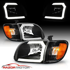 [LED C Light] For 2000-2004 Toyota Tundra Regular/Access Cab Black Headlights picture