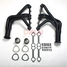 LONG TUBE HEADERS FOR SMALL BLOCK CHEVROLET EDATE(1-5/8 x 3 IN) BLACK PAINT picture