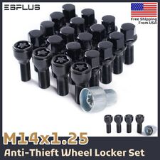 20x BMW&Mini Wheel Lock M14x1.25 Black 28mm Fit 1-7 Series/M3/M4/M5/M6/X3/X4/X5 picture