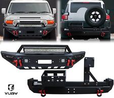 Vijay Front/Rear Bumper W/Winch Plate&Tire Carrier For 07-14 Toyota FJ cruiser picture