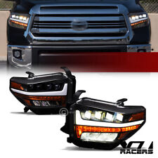 For 2014-2020 Toyota Tundra Black Full LED Sequential Quad Projector Headlights picture