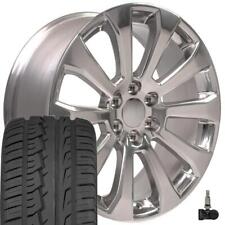 22x9 Polished 5922 Wheels Tires & TPMS SET Fits High Country Sierra Yukon picture