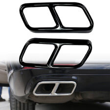 Gloss Black Stainless Exhaust Muffler Tip Cover Fits 10-17 W221 W222 S550 picture