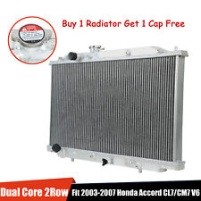 2Row Full Aluminum Radiator Dual Core For 2003-2007 Honda Accord Cl7 CM7 3.0L V6 picture