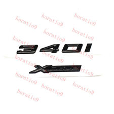 For 3 Series Gloss Black Emblem 340i + XDrive Number Letters Rear Trunk Badge picture