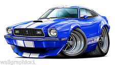 Ford Mustang Cobra 2 1976 Wall Graphic Decal Cartoon Car Art Man Cave Tools Boys picture